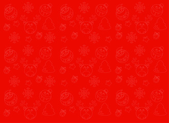 abstract christmas elements on red background