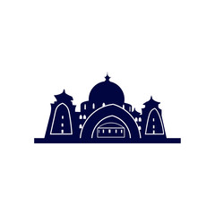 Mosque Logo Design Vector Template. Mosque Icon Symbol. Abstract Illustration