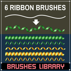 Serpentine Ribbon Brushes for Adobe Illustrator, EPS10 version