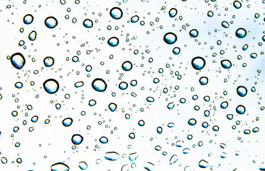 Water droplets and the color of raindrops in the rainy season