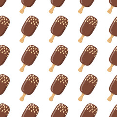 Seamless pattern with ice cream flat style