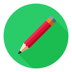 Pencil icon on color background