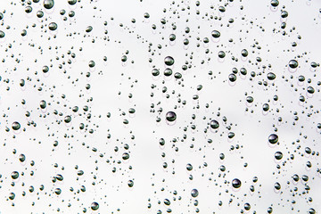 Water droplets and the color of raindrops in the rainy season