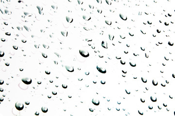 Water droplets and the color of raindrops in the rainy season