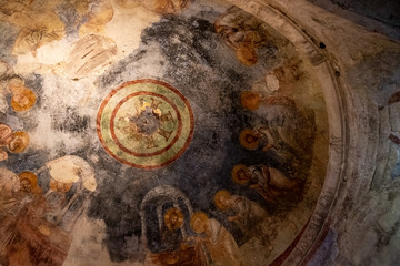 Demre Antalya / TURKEY,  Saint Nicholas (Santa Claus) Church in Demre. It is rumored that St. Nicholas, is the same person as Santa Claus. Internal view of the church. 
