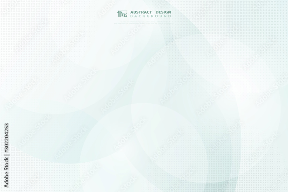 Poster abstract green circle pattern design of technology with halftone decoration background. illustration