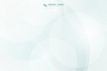 Abstract green circle pattern design of technology with halftone decoration background. illustration vector eps10