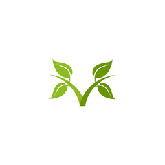 Obraz premium Leaf icon logo design vector template