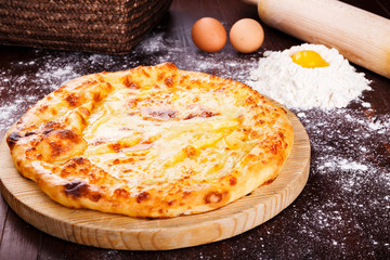 Khachapuri. Georgian cuisine. Georgian traditional food