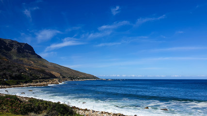 Fototapeta na wymiar South Africa deep blue ocean with clear sky
