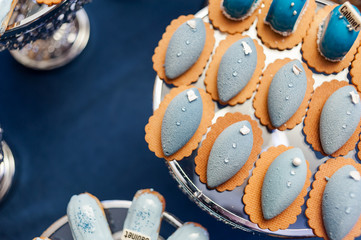 Set of sweet pastries for wedding or anniversary