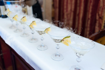 Alcohol cocktail at a party. Drink party.