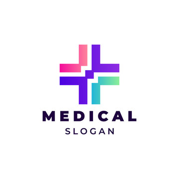 Simple and luxury cross medical illustration for logo template design.