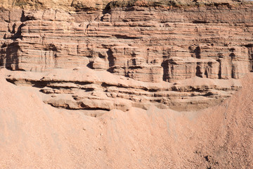 texture of rock, mine. Loose rock, after excavation, during metal mining