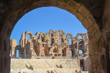 Roman amphitheater of El Jem on Tunisia