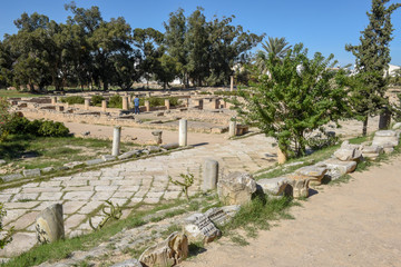 Fototapeta na wymiar Roman archeological site of El Jem on Tunisia