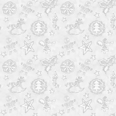 Christmas Gingerbread cookies  monochrome  watercolor  hand drawn artistic vintage seamless pattern