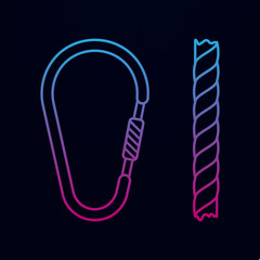 Carbine hook nolan icon. Simple thin line, outline vector of camping icons for ui and ux, website or mobile application