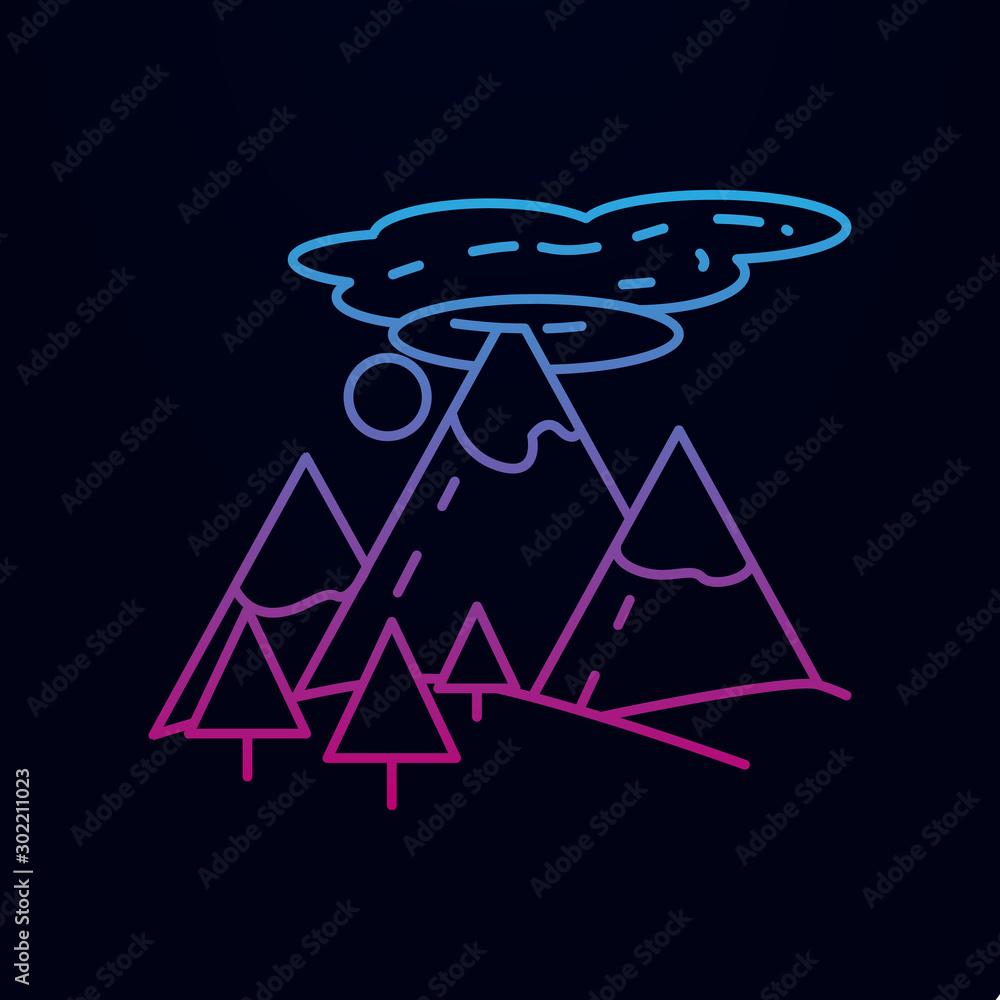 Poster the mountains nolan icon. simple thin line, outline vector of camping icons for ui and ux, website o