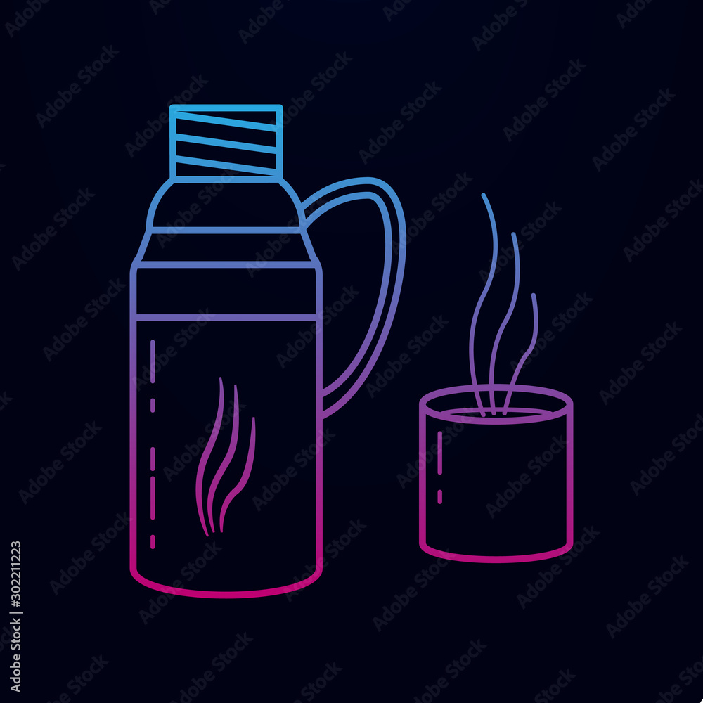 Poster thermos flask nolan icon. simple thin line, outline vector of camping icons for ui and ux, website o