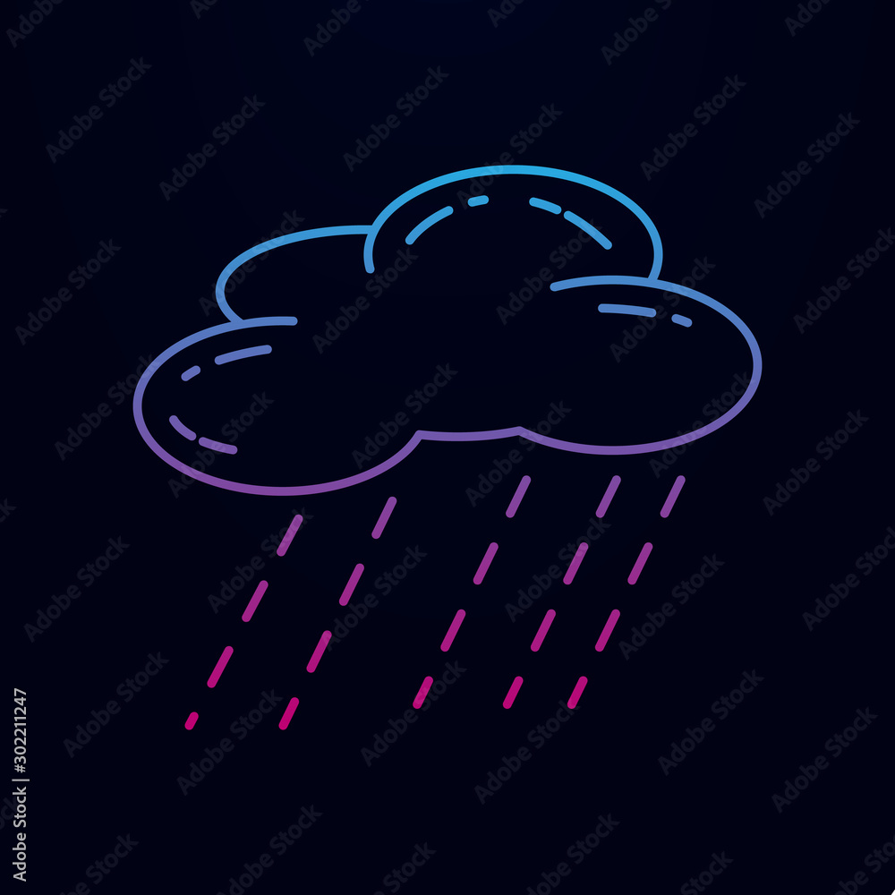 Poster cloud of rain nolan icon. simple thin line, outline vector of camping icons for ui and ux, website o