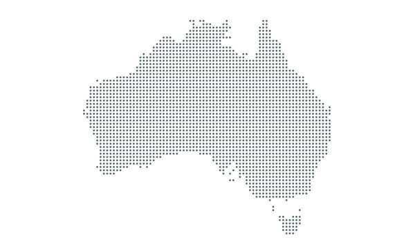 Australia map vector, isolated background. Flat Earth, gray map template for web site pattern, anual report, inphographics. Map icon. Travel worldwide, map silhouette backdrop