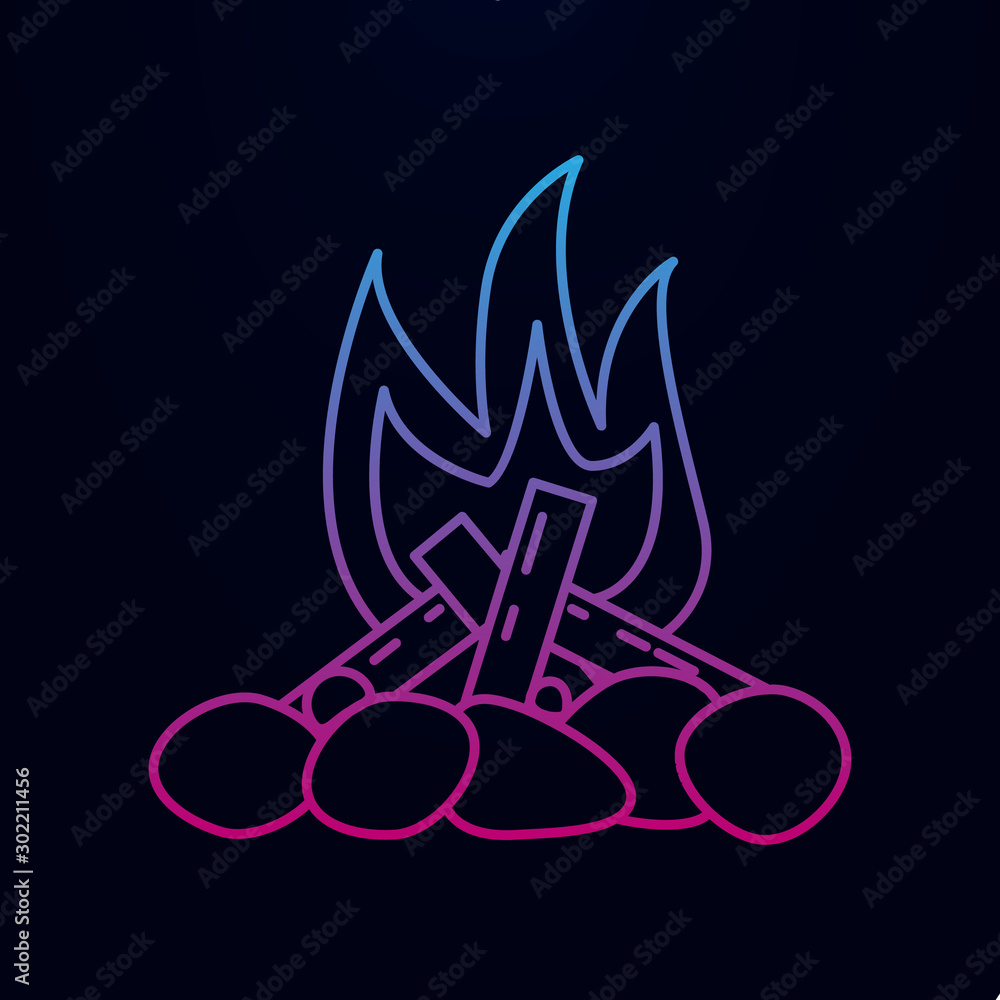 Poster bonfire nolan icon. simple thin line, outline vector of camping icons for ui and ux, website or mobi