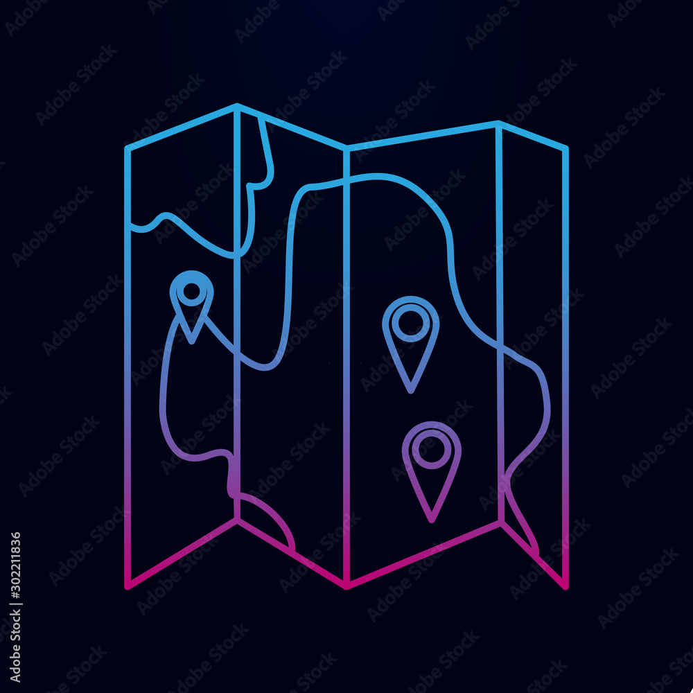 Poster tourist map nolan icon. simple thin line, outline vector of camping icons for ui and ux, website or 