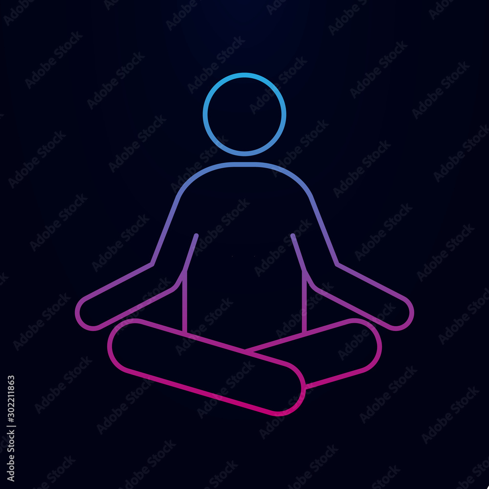 Poster meditation nolan icon. simple thin line, outline vector of camping icons for ui and ux, website or m