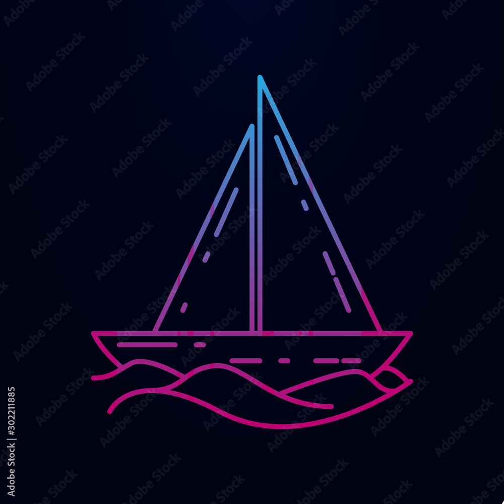 Poster sailing ship nolan icon. simple thin line, outline vector of camping icons for ui and ux, website or