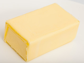 Butter on white surface