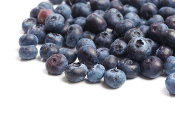Blueberries isolated on white background.