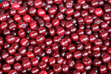 Cherry background. Ripe and juicy fresh berries of a cherry. cherry. 