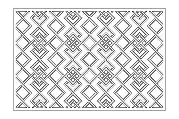 Decorative card for cutting. Geometric linear celtic pattern. Laser cut. Ratio 2:3. Vector illustration.