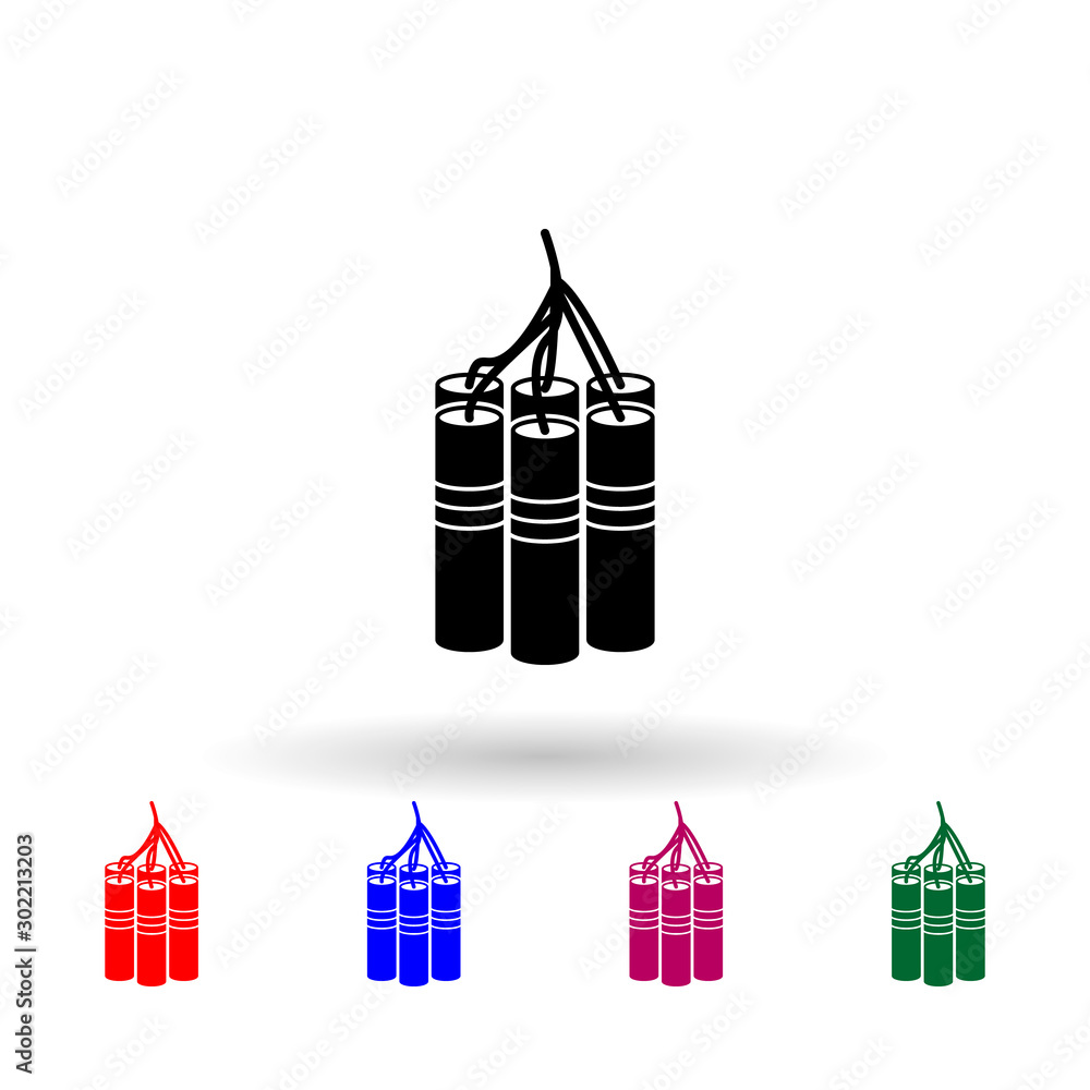 Aufkleber dynamite multi color icon. simple glyph, flat vector of wild west material icons for ui and ux, webs