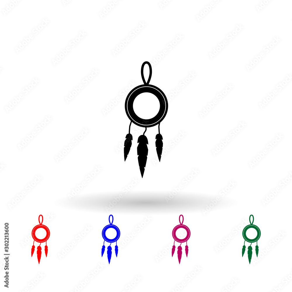 Poster dreamcatcher multi color icon. simple glyph, flat vector of wild west material icons for ui and ux, 