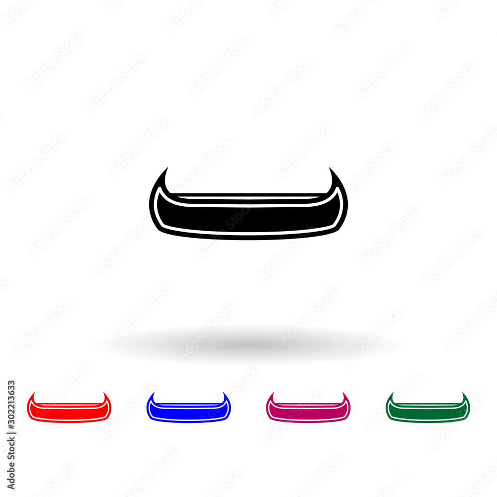 Poster canoe multi color icon. simple glyph, flat vector of wild west material icons for ui and ux, website