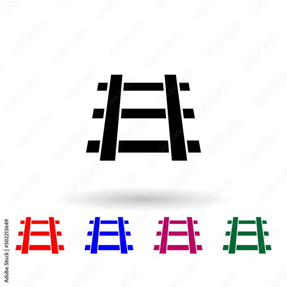 Poster railway multi color icon. simple glyph, flat vector of wild west material icons for ui and ux, websi
