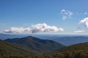 Obraz na płótnie Canvas Foggy landscape in Shenandoah Valley Virginia USA