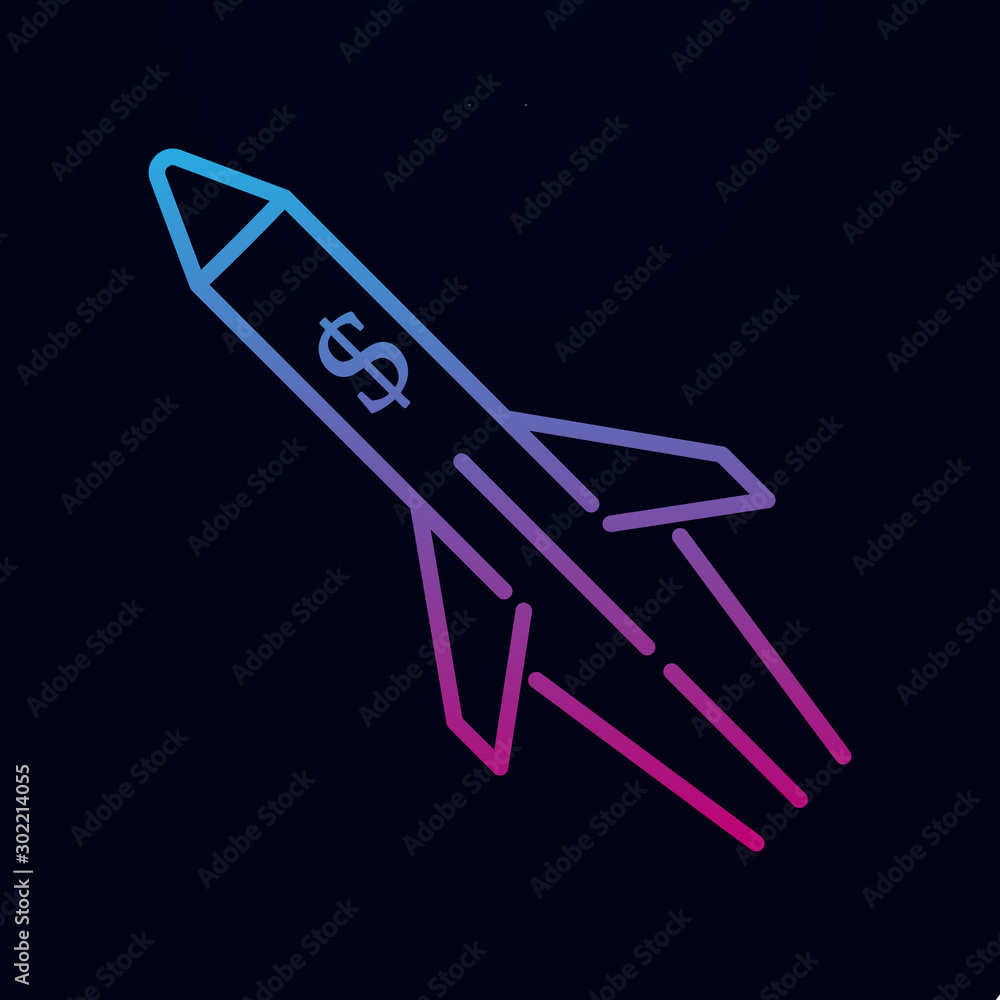 Poster rocket dollar nolan icon. simple thin line, outline vector of trade wars icons for ui and ux, websit