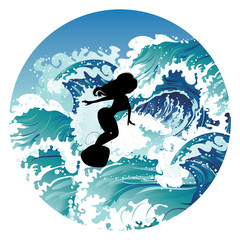 Surfing girl design