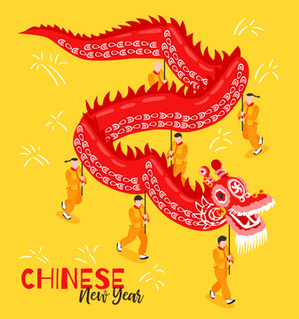 Chinese New Year Isometric Poster