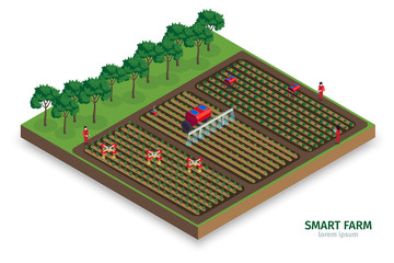 Isometric Smart Farm Composition
