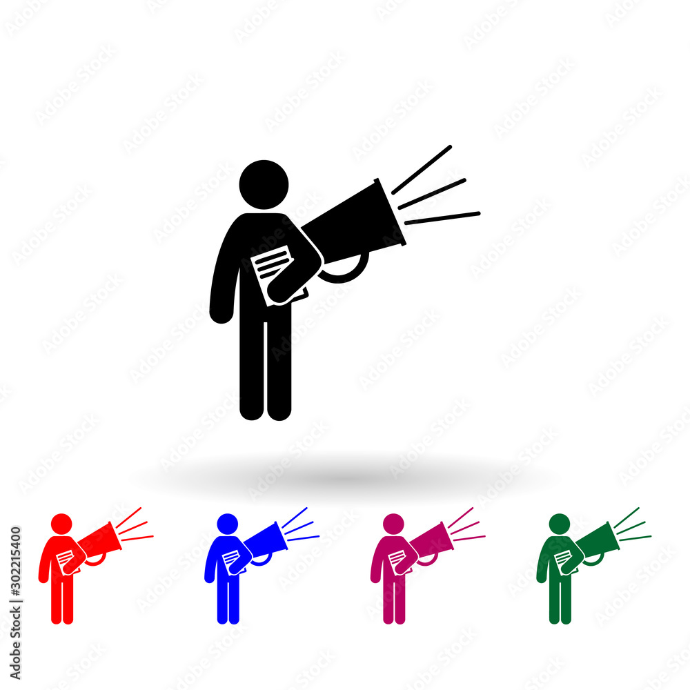 Aufkleber man with marketing degree multi color icon. simple glyph, flat vector of student degree icons for ui