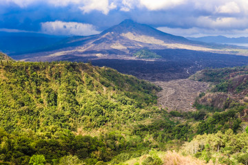 Obraz premium A beautiful view of Kintamani mountain in Bali, Indonesia.