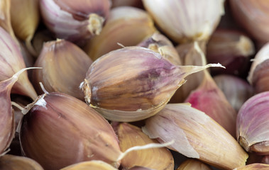 Cloves of garlic as a background