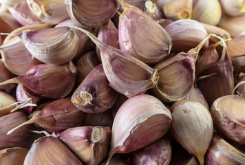 Cloves of garlic as a background