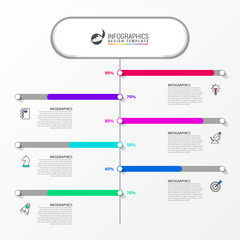 Infographic design template. Timeline concept with 6 steps