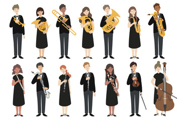 A group of people holding a musical instrument © SHIROKUMA-DESIGN