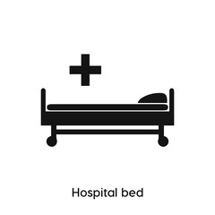 hospital bed icon vector symbol sign